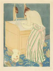 Vrouw die zich baadt, 1890-1